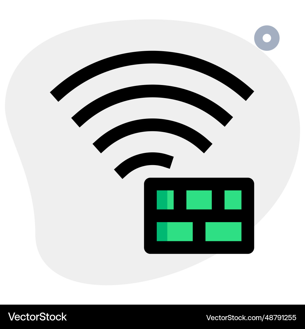 Wireless firewall use to protect unauthorized vector image