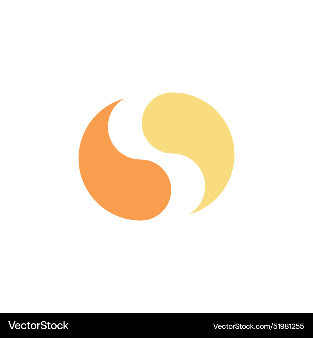 Ying yang icon in flat style with background Vector Image