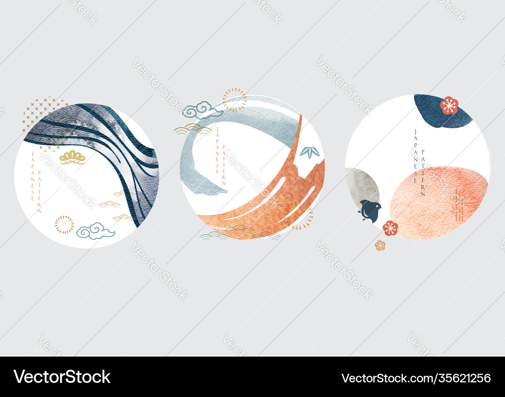Abstract background with japanese wave pattern Abstract background with japanese wave pattern Vector Image