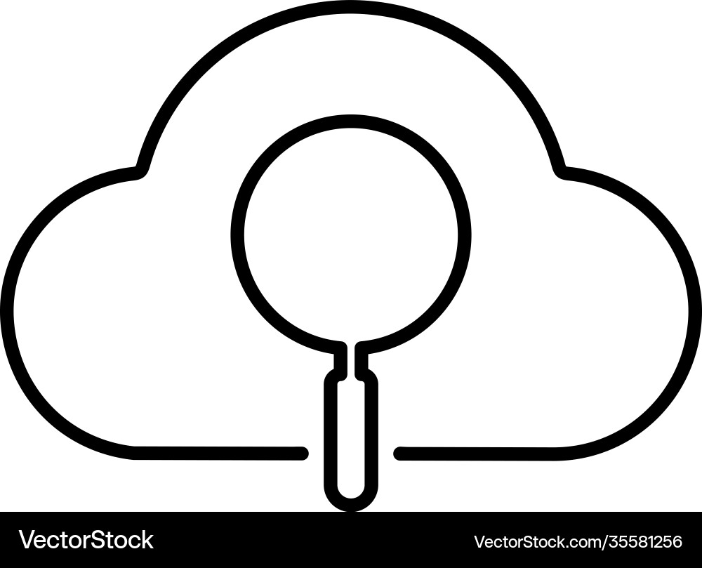 Cloud internet exploring line icon outline design Vector Image