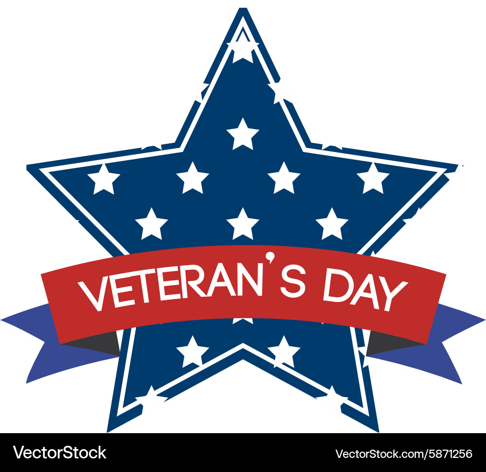 Colored background with text for veterans day Vector Image