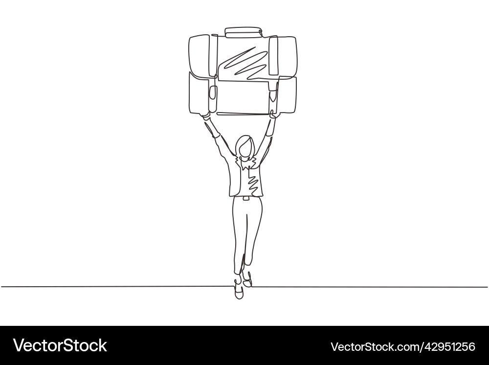 Continuous one line drawing pretty manager Continuous one line drawing pretty manager vector image