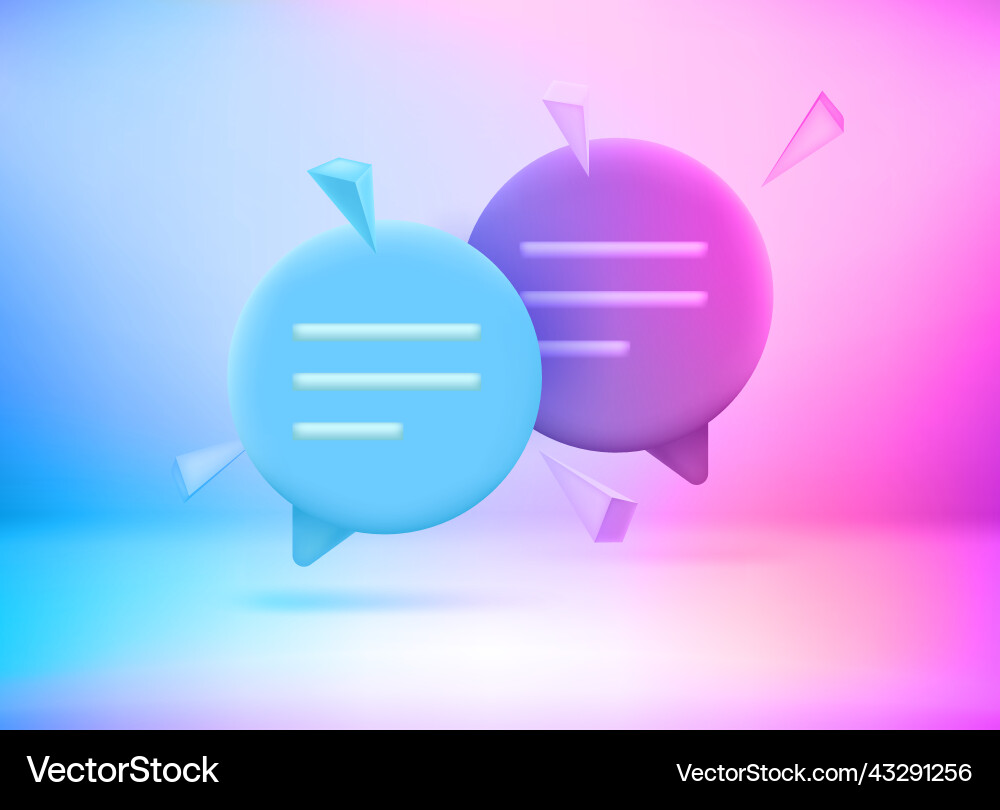 Conversation concept with speech bubbles 3d Vector Image