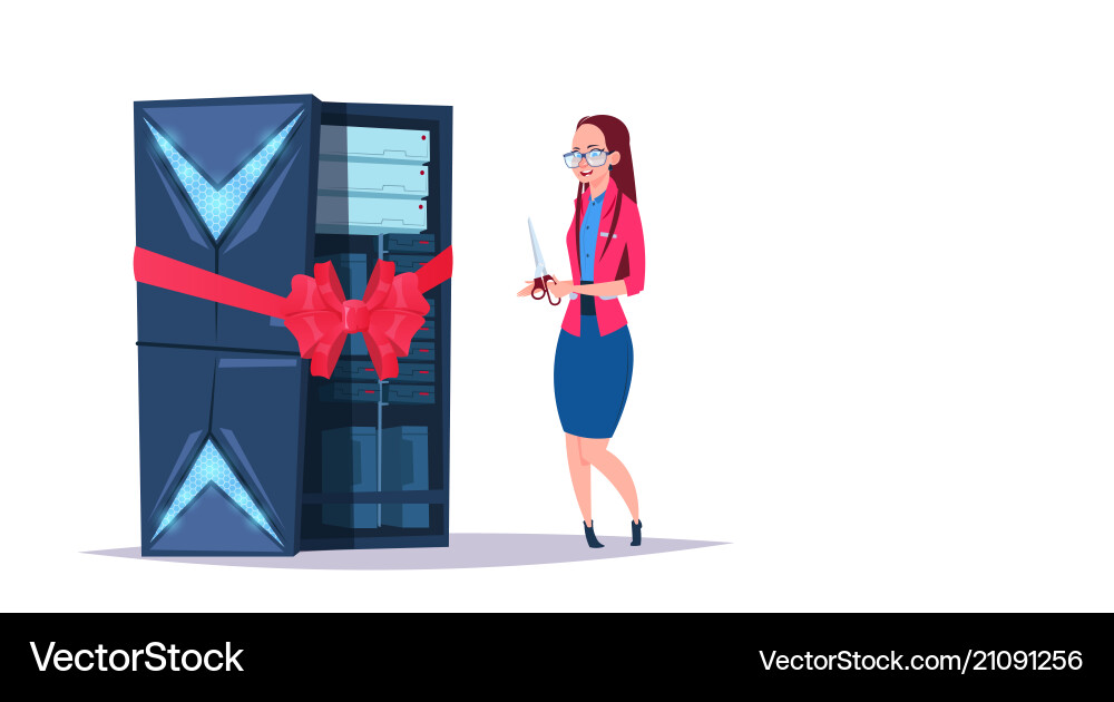 Data storage open center with hosting servers Data storage open center with hosting servers vector image