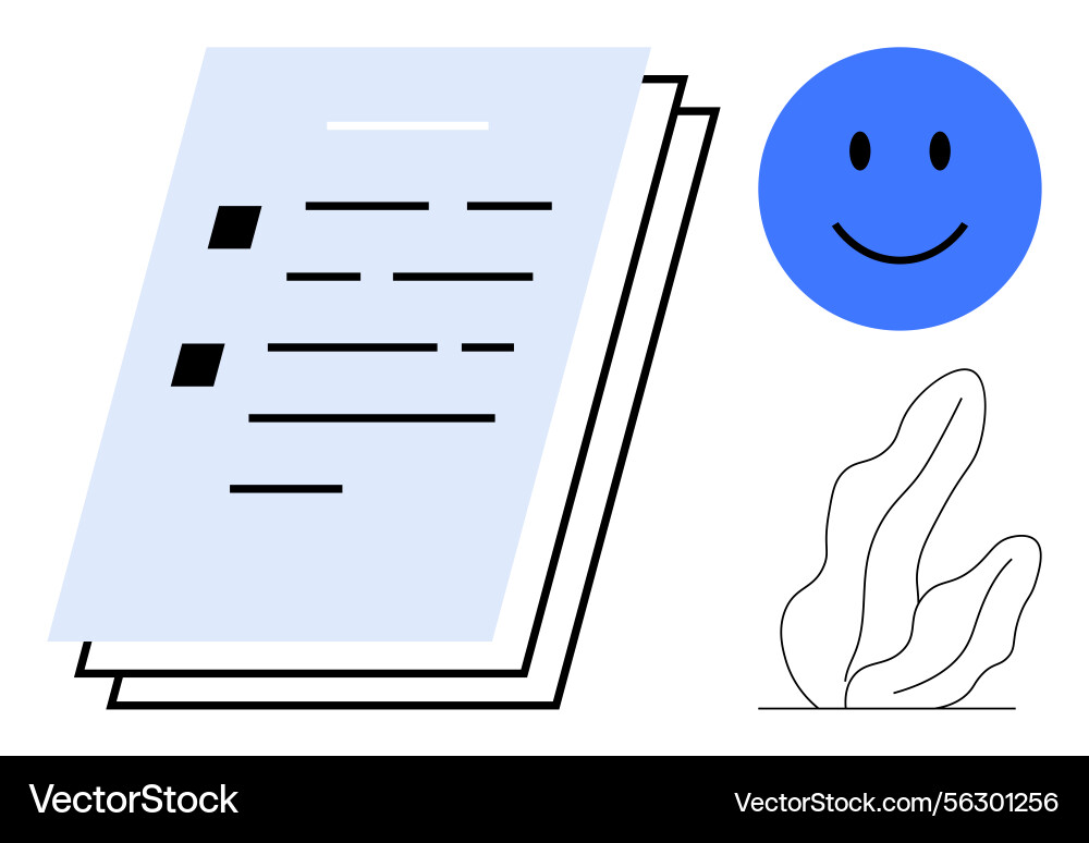 Document checklist with cheerful emotion Document checklist with cheerful emotion vector image