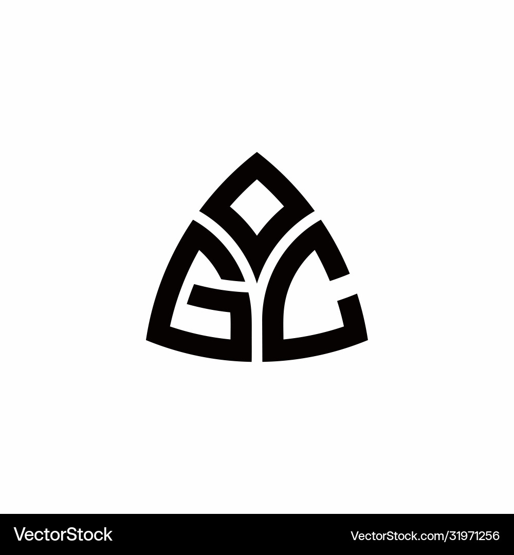 Gc monogram logo with modern triangle style vector image