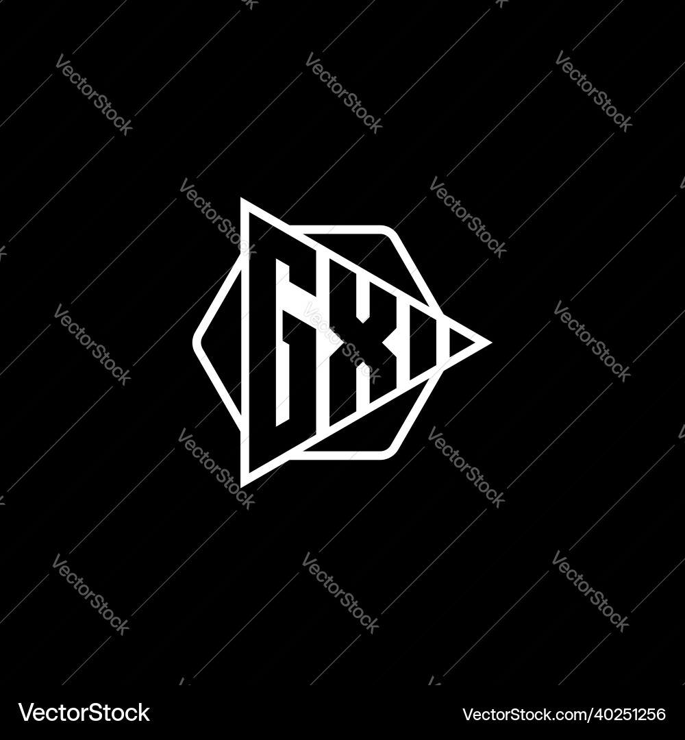 Gx logo monogram triangle play button Gx logo monogram triangle play button Vector Image