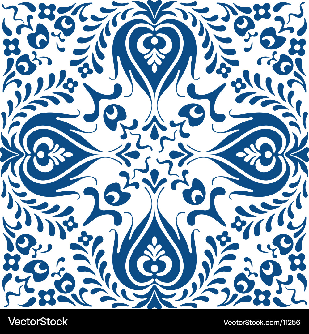 Intricate Floral Scroll Pattern vector image