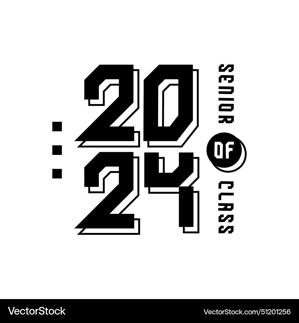 Lettering class of 2024 isolated design Vector Image