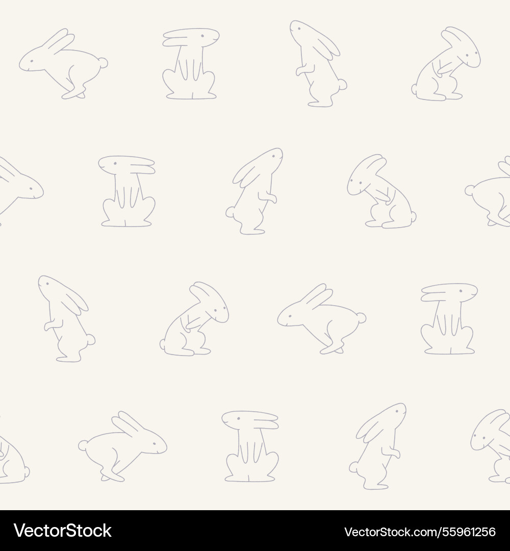 Outline rabbit seamless pattern background Outline rabbit seamless pattern background vector image
