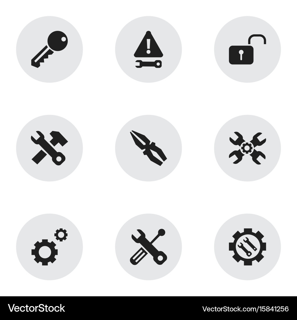 Set of 9 editable service icons includes symbols Vector Image
