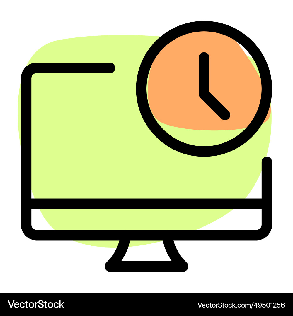 Time displayed on the computer desktop Vector Image
