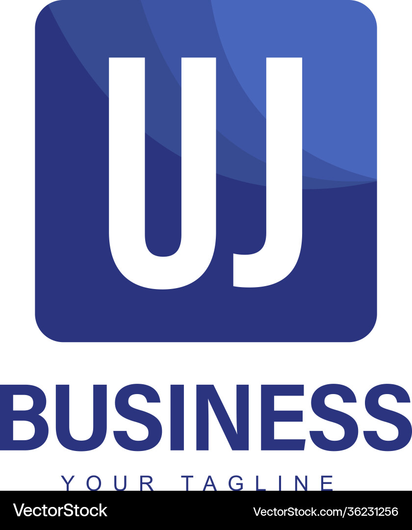 Uj initial a logo design with abstract style Vector Image