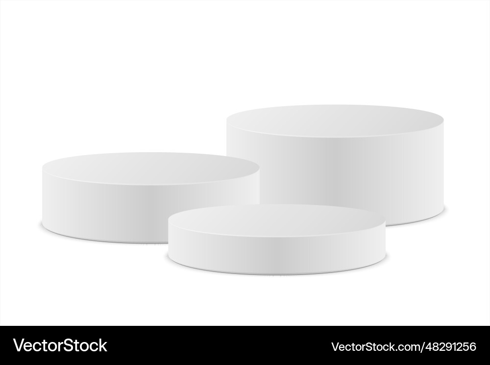 White podium three steps minimal style Vector Image