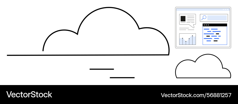 Cloud computing concept with data dashboard Cloud computing concept with data dashboard vector image