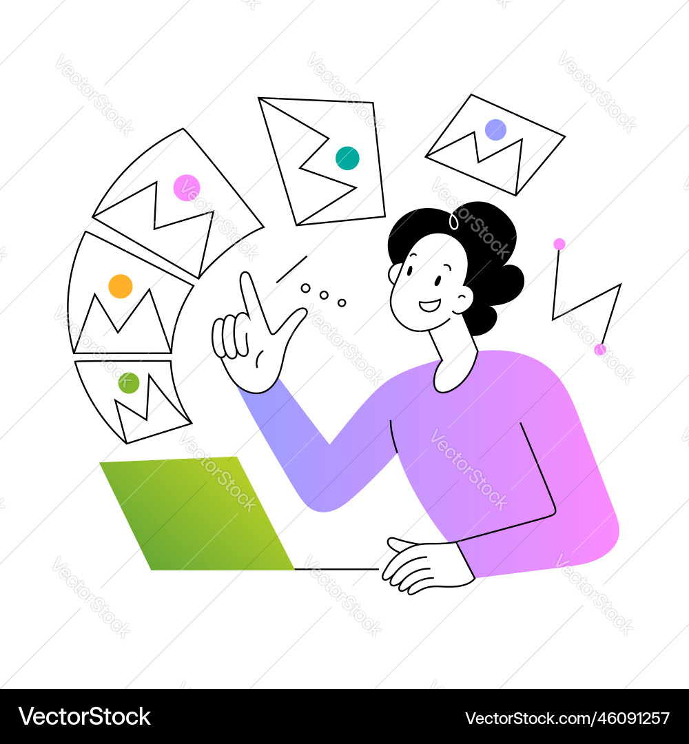 Designer uses ai generator to create artworks Designer uses ai generator to create artworks vector image