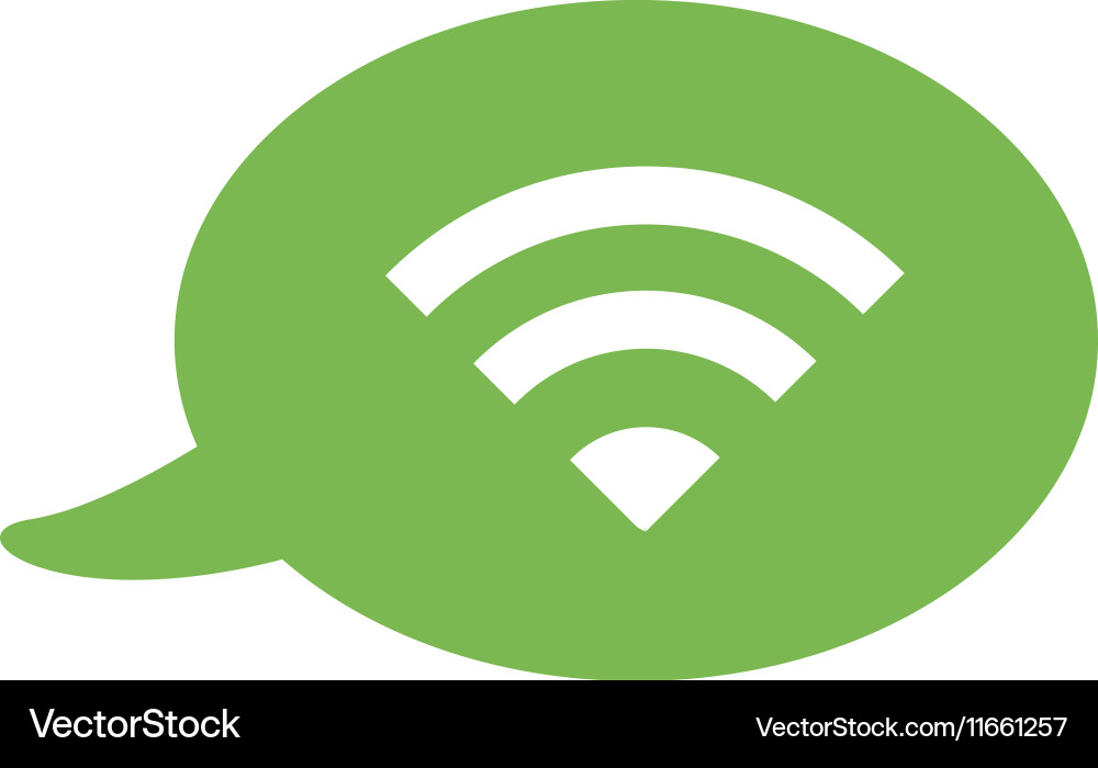 Flat icon with a bubble and message wifi Vector Image