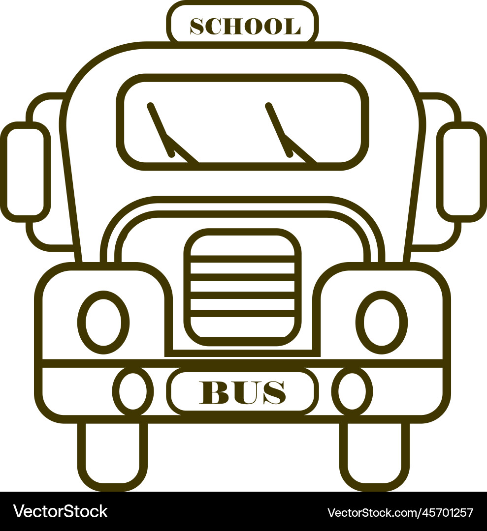 Flat style graphic element with outline school bus Flat style graphic element with outline school bus Vector Image