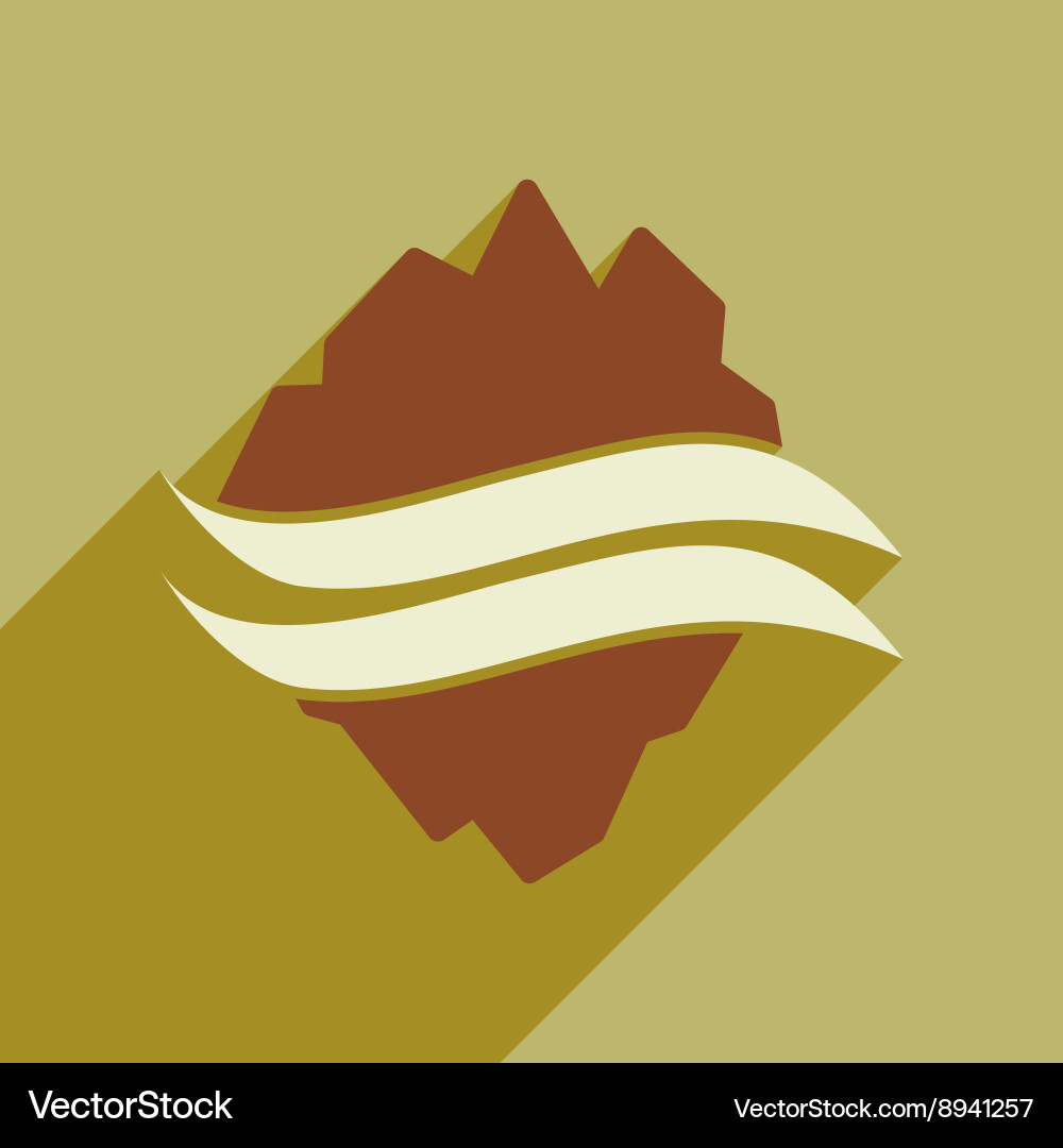 Flat web icon with long shadow map arctic vector image