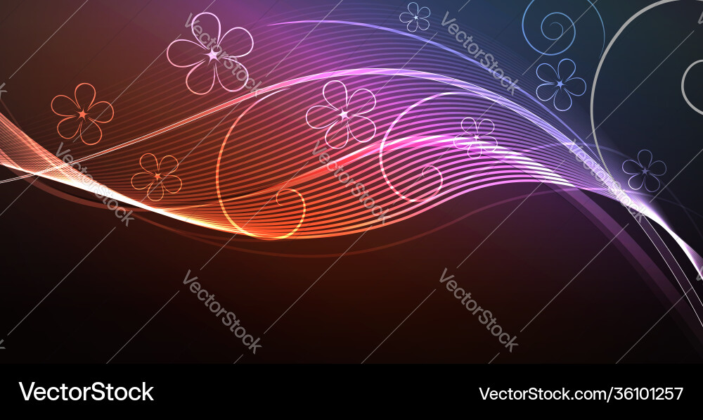 Floral gradient background with patterns Floral gradient background with patterns Vector Image