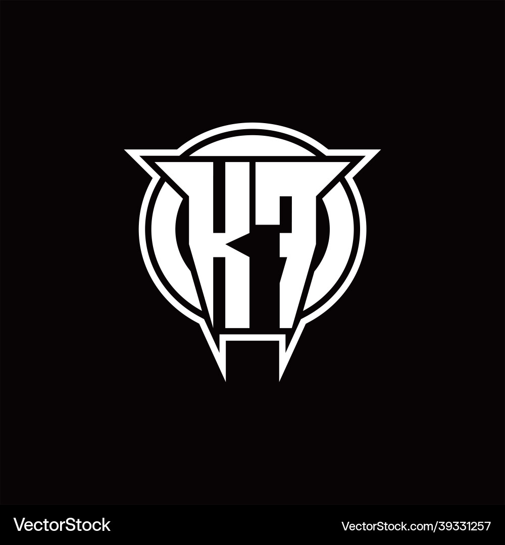 Kf logo monogram with circle rounded shape design Vector Image