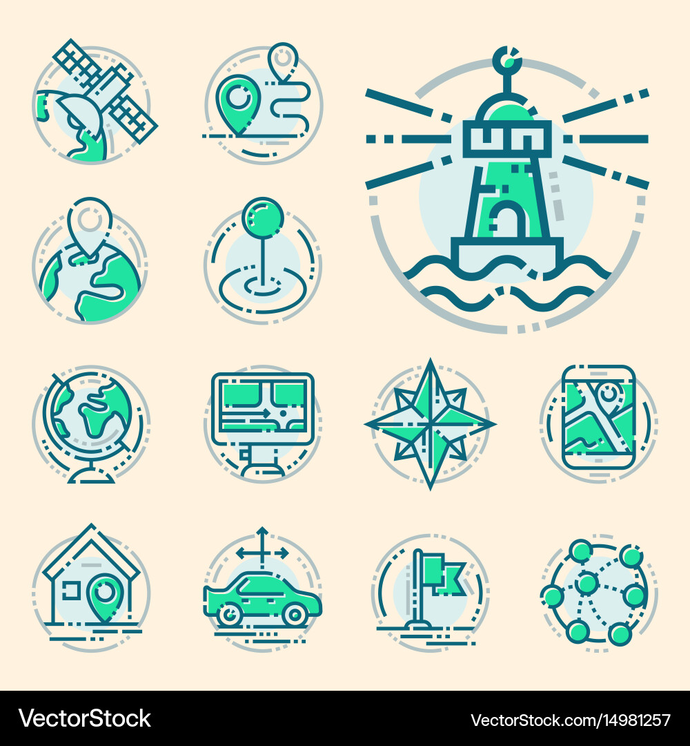 Navigation direction maps sign traffic and more vector image