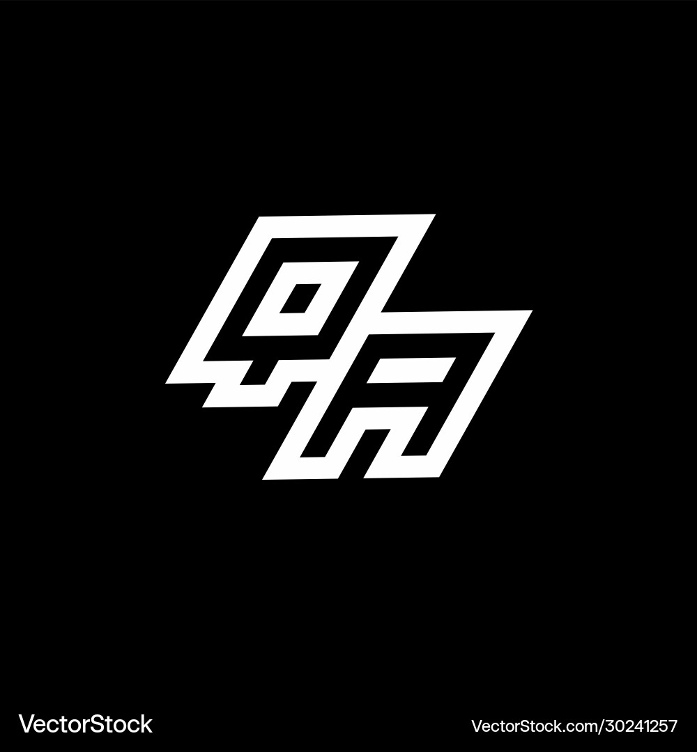 Qa logo monogram with up to down style negative Vector Image