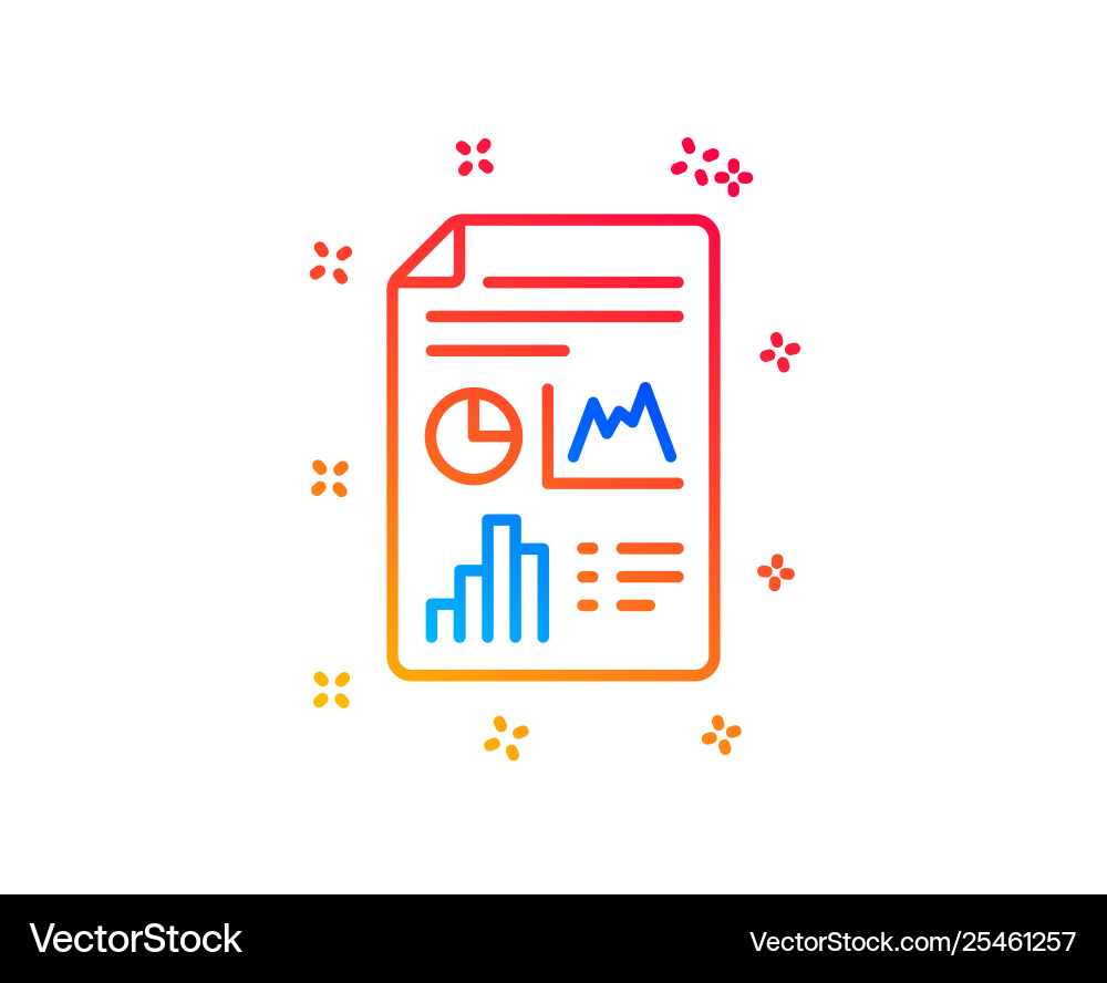 Report document line icon column graph sign Report document line icon column graph sign vector image