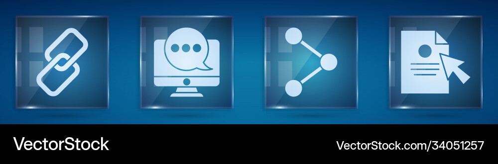 Set chain link chat messages notification Set chain link chat messages notification vector image