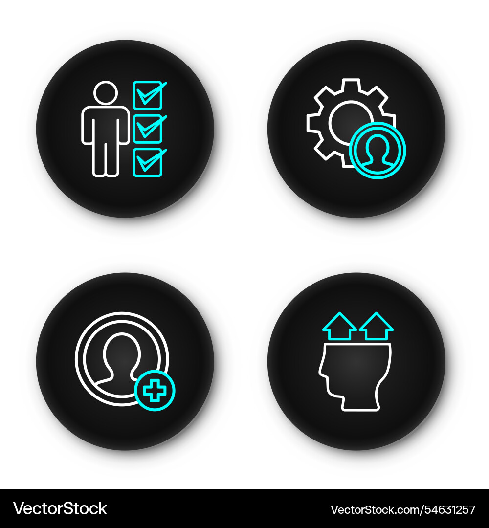 Set line user of man create account screen head Set line user of man create account screen head vector image