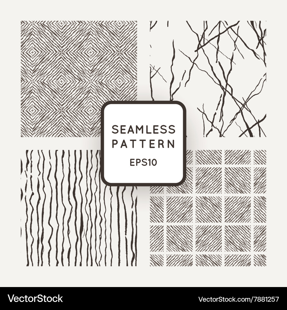 Set of seamless patterns with grungy hand Vector Image