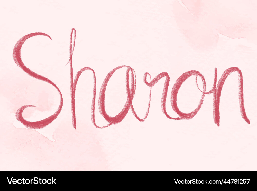 Sharon name pink script font Vector Image