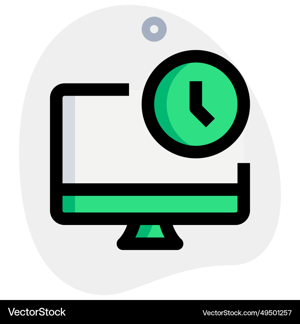 Time displayed on the computer desktop vector image