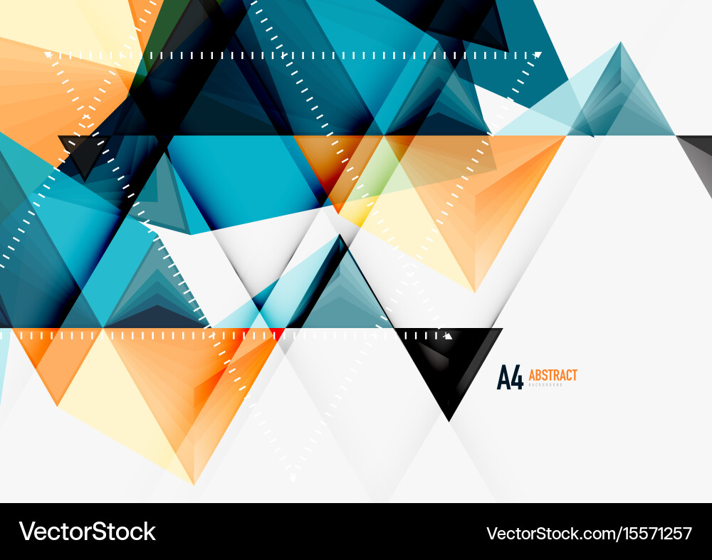 Triangular low poly a4 size geometric vector image