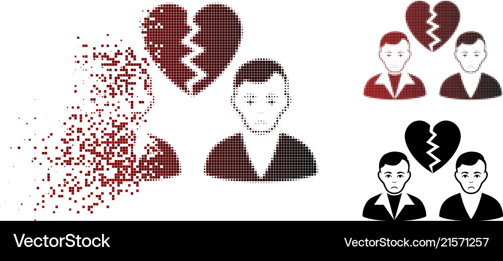Unglücklich dissipated pixelated Halftone Scheidung Homosexuelle Unglücklich dissipated pixelated Halftone Scheidung Homosexuelle vektorbild