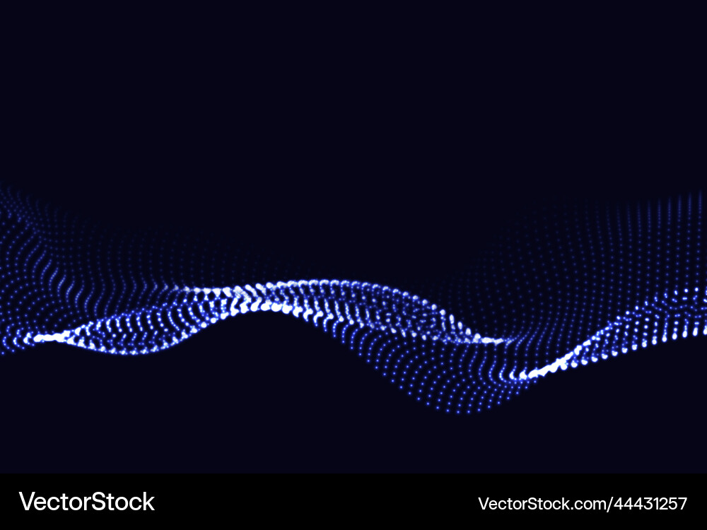 Wave of dynamic particles flows through Wave of dynamic particles flows through vector image