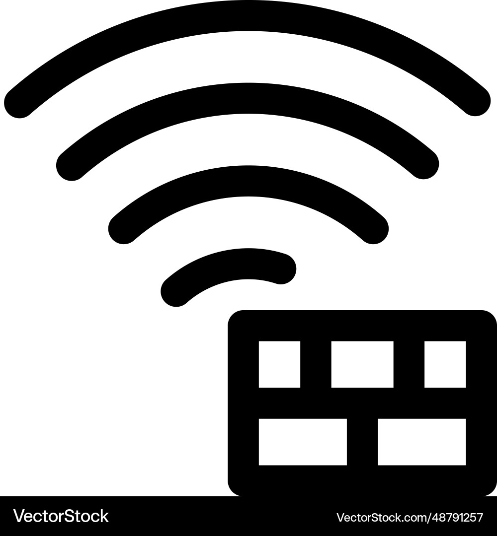 Wireless firewall use to protect unauthorized vector image