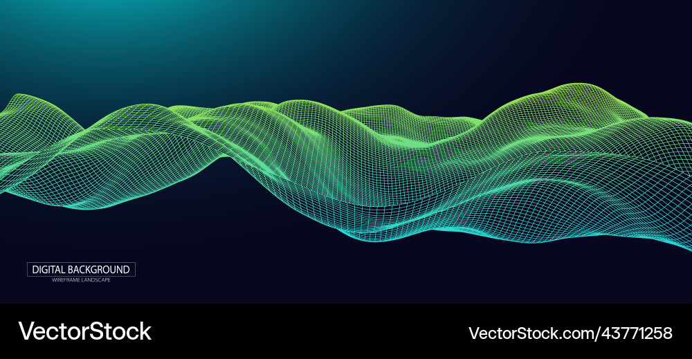 Abstract 3D Wave Surface Vector Image