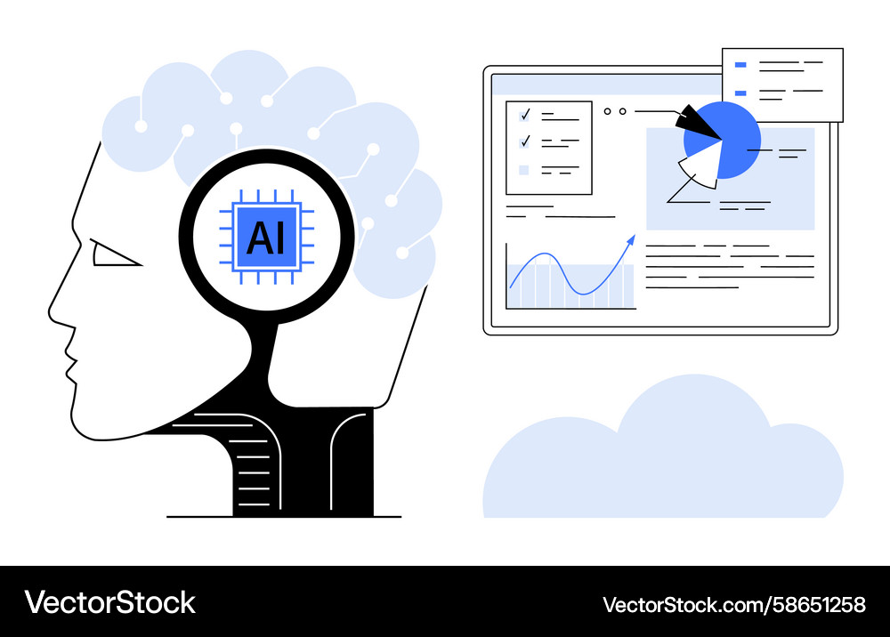Ai-driven data analysis in digital interfaces Ai-driven data analysis in digital interfaces Vector Image