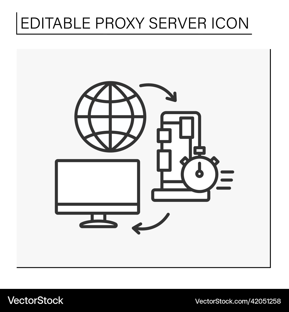 Computer networking line icon Computer networking line icon vector image