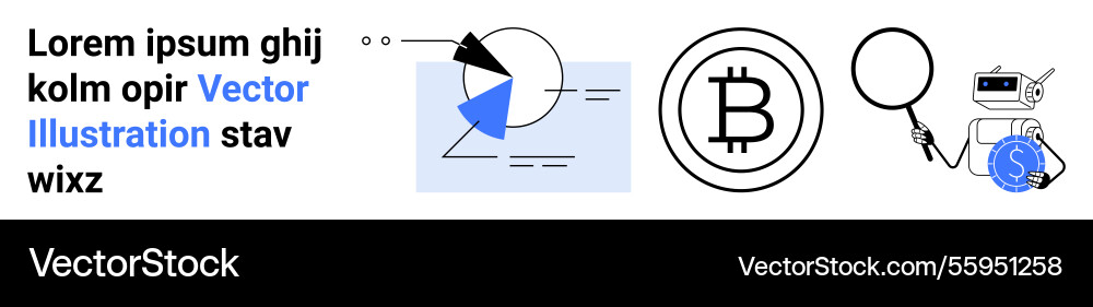 Data visualization with graphs and bitcoin symbol Data visualization with graphs and bitcoin symbol Vector Image