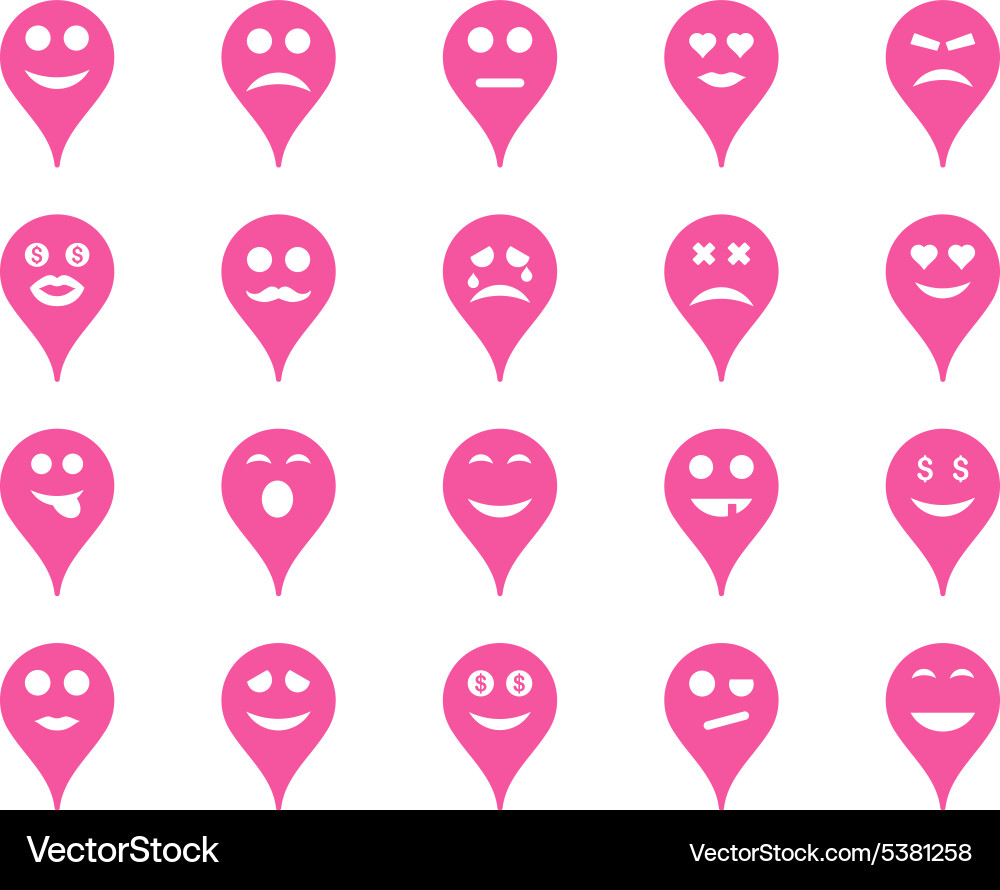 Emotion map marker icons Vector Image