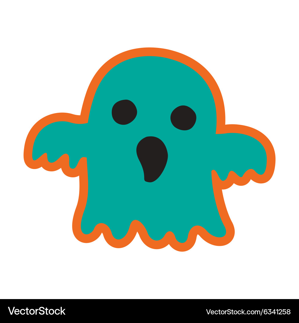 Flat with shadow icon and mobile application ghost vector image