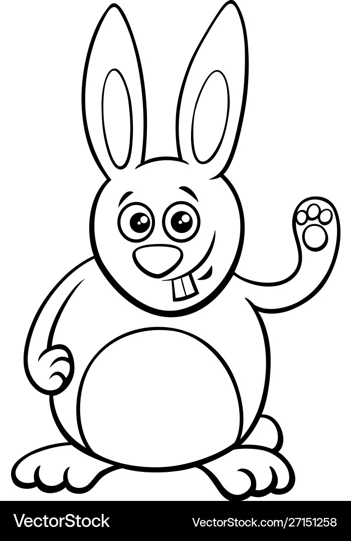 Funny rabbit cartoon coloring book Royalty Free Vector Image