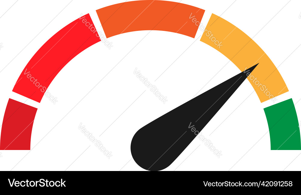 Gauge meter level indicator icon symbol Gauge meter level indicator icon symbol Vector Image