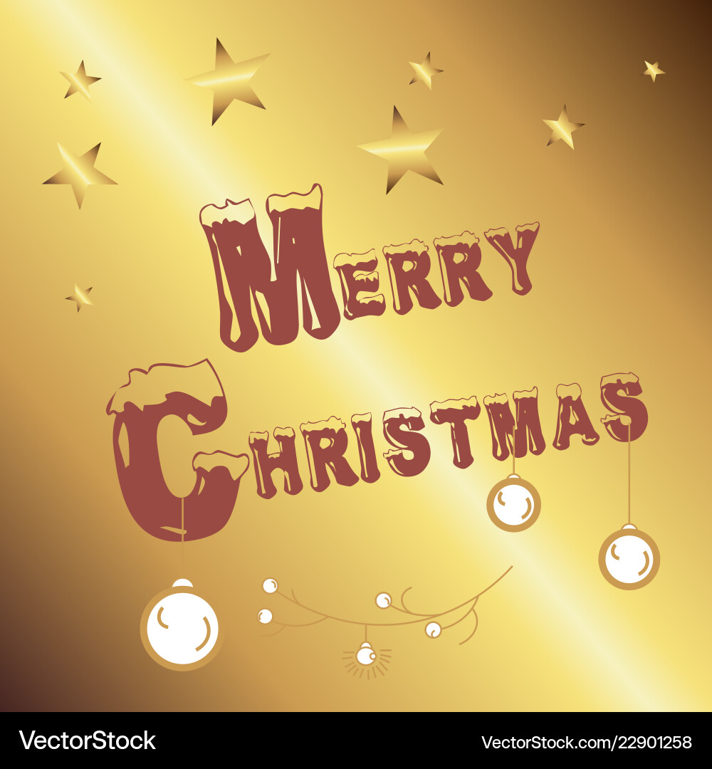 Merry christmas gold card Merry christmas gold card vector image