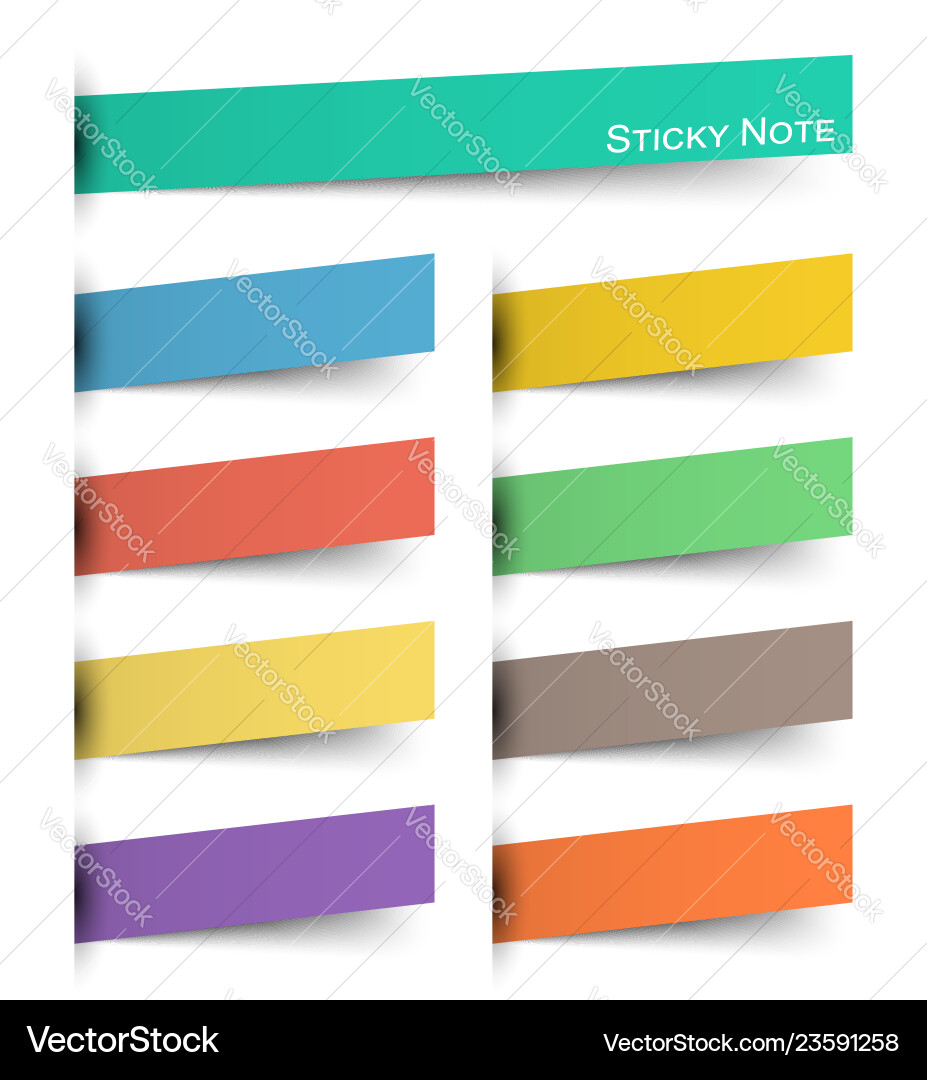 Multicolor Sticky Notes - Floating Paper Vector Image