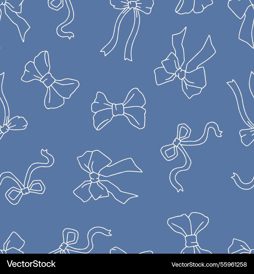 Outline bow ribbon seamless pattern background Outline bow ribbon seamless pattern background Vector Image