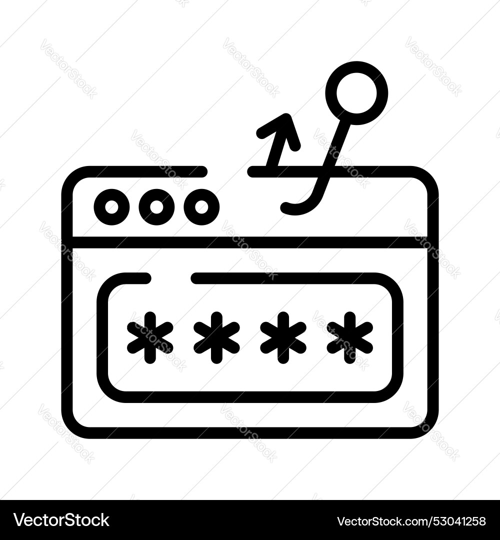 Phishing password icon hacker attack and web vector image