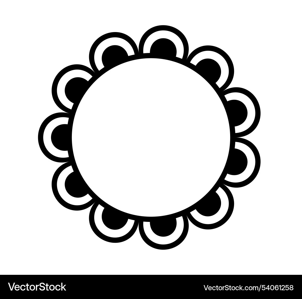 Scalloped edge circle frame simple round Scalloped edge circle frame simple round vector image